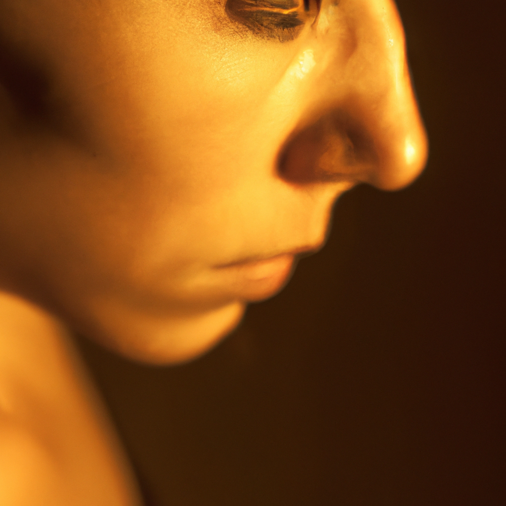 Portrait minimaliste en studio, lumière latérale, tons sobres